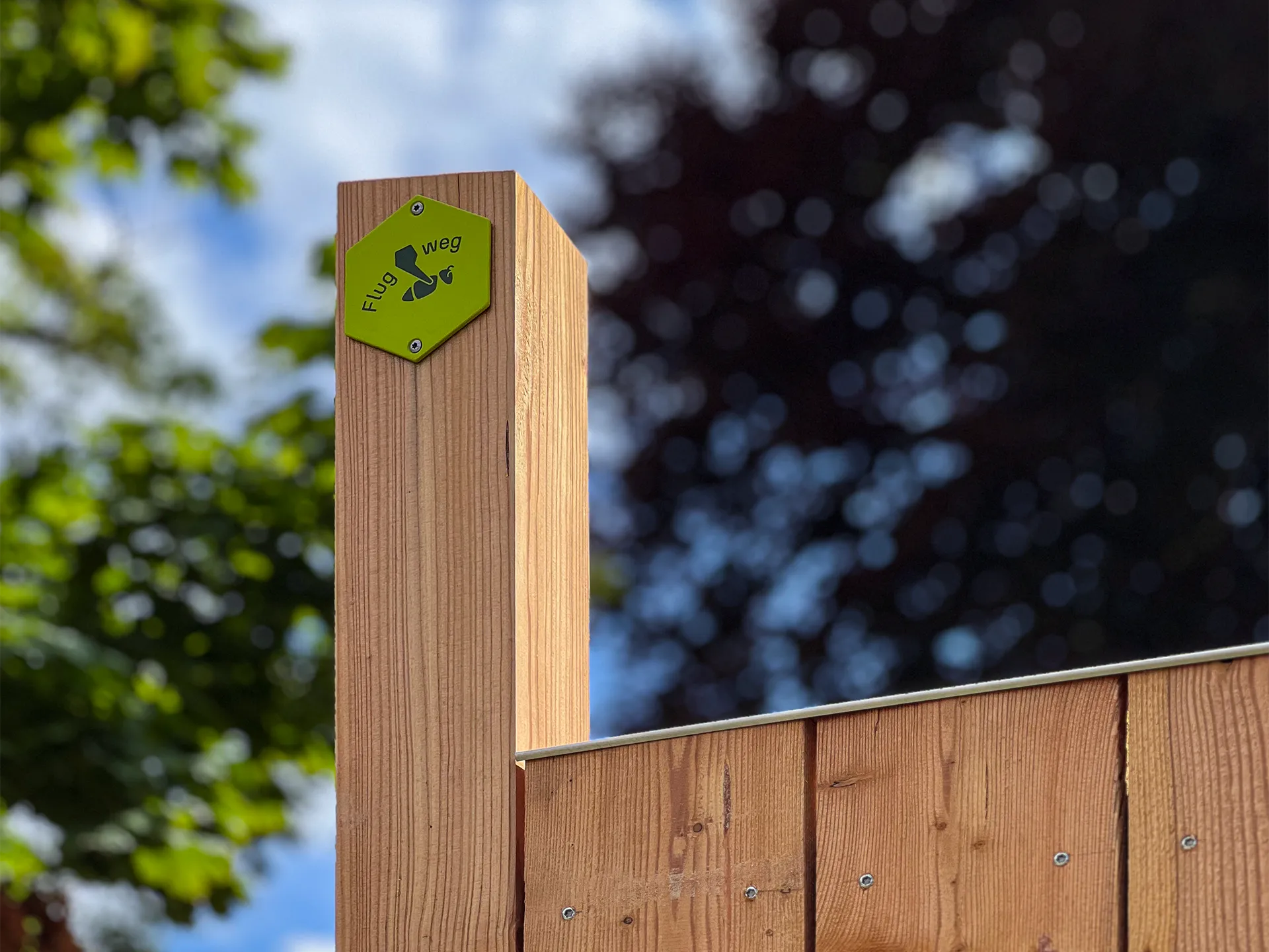 Folge den grünen Plaketten und Wegweisern rund um den Flugplatz Dübendorf ©Signito GmbH